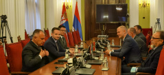 24 September 2021 National Assembly Deputy Speaker Stefan Krkobabic in meeting with the delegation of the Workers' Party of Montenegro 